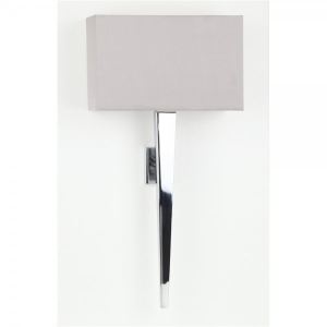 Applique murale Moreto en chrome avec abat jour en soie