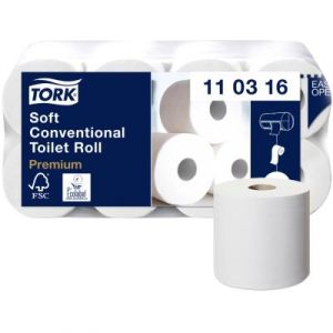 Tork Papier toilette double épaisseur T4 Premium doux blanc - 12292 - Lot de 6 rouleaux de 200 feuilles