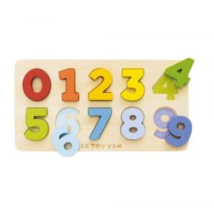Le Toy Van - PL142 - Zahlen-Lernspiel aus Holz 123, 18 Monate, 3D-Zahlenrätsel, Montessori, umweltfreundlich, enthält 10 Zahlen 0-9, FSC-zertifiziertes Holz und Farben Auf Wasserbasis, Petilou