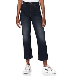 G-Star Raw Tedie Ultra-high Waist Straight Ripped Edge Ankle 25 Worn In Xenon Blue - Worn In Xenon Blue - 25