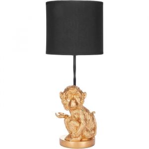 Brubaker Lampe de table ou de chevet little monkey - Lampe de table avec base en céramique et abat-jour en tissu - hauteur 52 cm