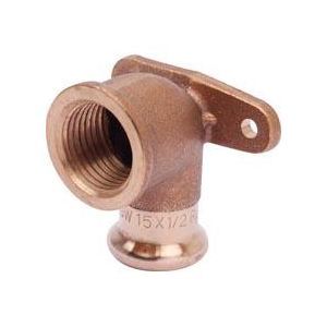 SANHA 184721412 - Applique 4 vis à coude 90° bronze sertir femelle D14-15X21 (sachet de 10 pièces)