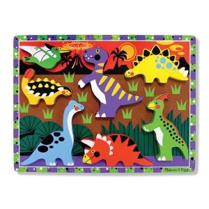 Melissa & Doug Puzzle à grosses pièces en bois: Dinosaures