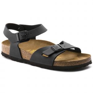 Birkenstock Rio Birko-Flor, Sandales femmes - Noir (Noir - V.2), 38 EU