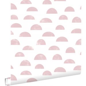 Estahome - papier peint motif graphique rose