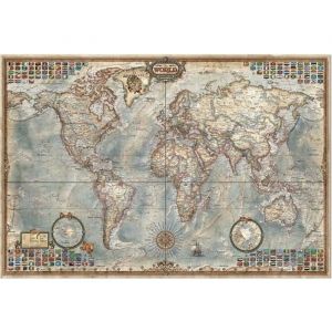 Educa Toys Puzzle Adulte mappemonde : la Vieille Carte du Monde - 4000 Pieces - Collection geographique et Histoire - Antique - Nouveaute