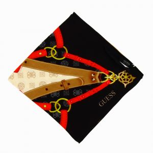 Guess Foulard &agrave; motifs g&eacute;om&eacute;triques Noir - Taille 120X120