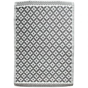 Tapis en polypropyl&egrave;ne 120 x 180 cm de long gris clair et blanc