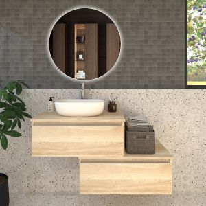 -17% - Cosyneo - Meuble de salle de bain PENA et miroir Led SOLEN - 120cm