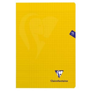 Clairefontaine 343161C - Cahier Mimesys 21 x 29,7 cm, 96 pages 90 g/m² piquées, jaune, Grands carreaux