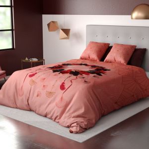 Les Ateliers du Linge Housse de couette et taie d'oreiller 100% Coton 47 fils Cancan Dream : Taille - 220 x 240 cm