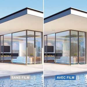 Dimexact Film Solaire Anti Chaleur Pour Vitrages, Transparent, 45% De Rejet Solaire, De L : 1.52 M X H : 2.5 M, En Rouleau