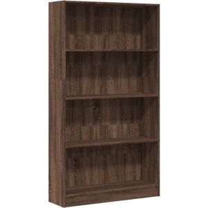 VidaXL Bibliothèque chêne marron 80x24x143 cm bois d'ingénierie, étagère à livres, porte-livres, support à livres, armoire de rangement