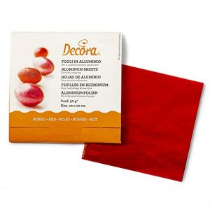Decora 0796207 Feuille Aluminium Rouge 10 x 10 cm 50 g Paquet de 150