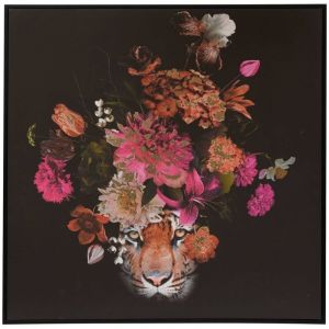 Atmosphera Toile imprimée encadrée Maribel noir 68x68cm créateur d'intérieur