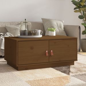 VidaXL Table basse Marron miel 80x50x35 cm Bois massif de pin marron miel