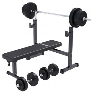 Gorilla Sports Banc Musculation avec Support (Set 40 - 100 kg) 70 KG