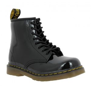 Image de Dr. Martens Delaney, Boots mixte enfant - Noir (Black Patent Lamper) - 33 EU (1 UK)