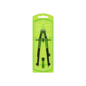 Faber-Castell Compas à réglage rapide, vert fluo / noir - Lot de 2