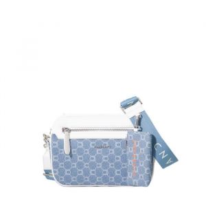 Chabrand Mini sacoche bleu en toile enduite siglée garnie cuir 85039718