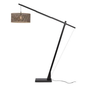 Good & Mojo Lampadaire bambou abat-jour bambou naturel/noir, h. 207cm