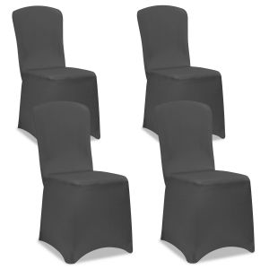 Housse de chaise, lot de 4, anthracite OEKO-TEX