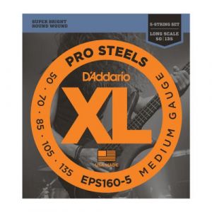 Image de D'Addario EPS160-5 PROSTEELS 5-ST MEDIUM 50/135 LONG SCALE