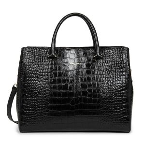Image de Lancaster Sac à main motif croco Noir - Taille Taille Unique