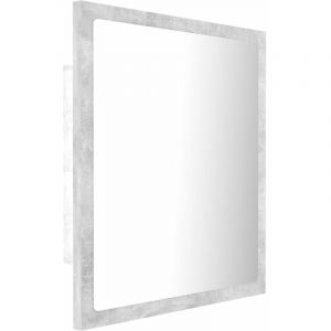 Helloshop26 - Miroir à led de salle de bain 40 x 8,5 x 37 cm acrylique gris - Gris