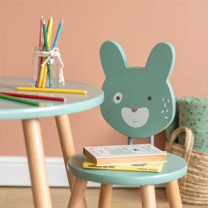 Moulin roty Chaise Trois petits lapins VERT
