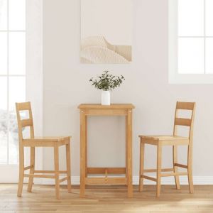 VidaXL Tabourets de bar 2 pcs naturel bois massif d'hévéa