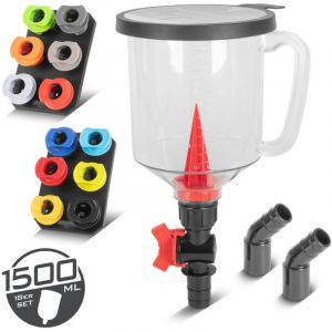 STAHLWERK Kit entonnoir &agrave; huile pour voiture 1,5 L 18 pi&egrave;ces avec adaptateurs pour voiture
