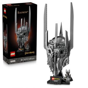 Lego Icons Le Seigneur des Anneaux : Le Casque de Sauron - Maquette pour Adulte - D&eacute;coration avec l'anneau Unique & Minifigurine Collector - Id&eacute;e Cadeau DIY pour Fans de la Saga 11373
