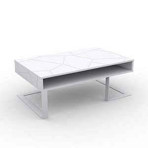 Image de Table basse design 100x37,5x60 cm blanc - SPACE