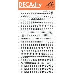 APLI DD22F - Planche de lettres et chiffres transfert noir 5mm - 1 feuille
