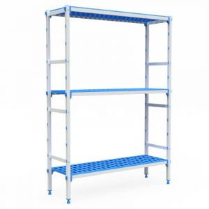 Pujadas Rayonnage Aluminium 3 Niveaux Compatible Bac GN 1/1 - L 715 à 1950 mm - 935 mm