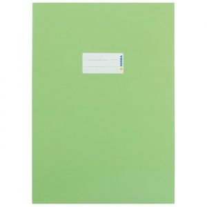 Herma 19752 Protège-cahiers, format A4, en carton vert clair, avec champ d'inscription, en papier solide et extra fort, protège-cahiers d'école, couleur
