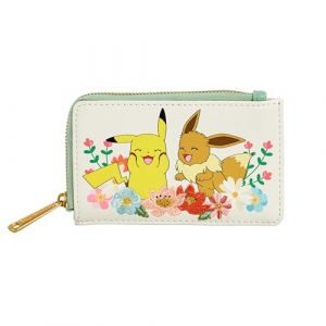Funko Loungefly Pokemon - Pikachu & Eevee - Floral Wallet - Porte-Monnaie Mignon à Collectionner - Idée de Cadeau - Étui Porte Cartes avec Plusieurs Fentes pour Les Cartes - Produits Officiels - Anime Fans