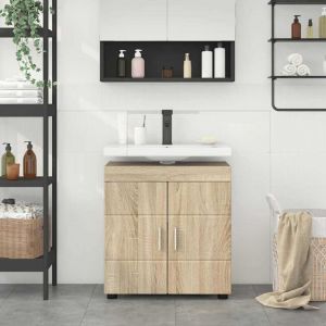 VidaXL Armoire De Lavabo De Salle De Bain Ch&ecirc;ne Sonoma 60 X 34 X 63 Cm