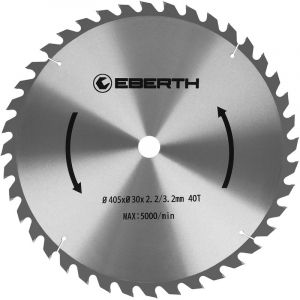 Eberth Lame de Scie Circulaire en Carbure Bois (405 x 3,2 x 30 mm, 40 dents, longue vie) Lames à couper