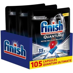 Image de Finish Pastilles Lave-Vaisselle Powerball Quantum Ultimate - 105 Tablettes Lave-Vaisselle (35 x Lot de 3)