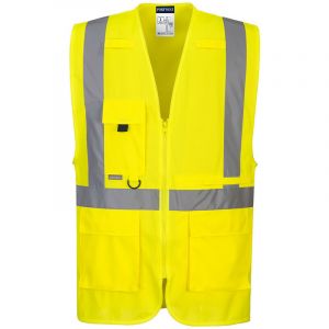 Image de Portwest Gilet EXECUTIVE haute visibilité avec poche pour tablette Taille:XL - Jaune