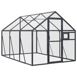 VidaXL Volière anthracite 1,79x3x1,85 m aluminium