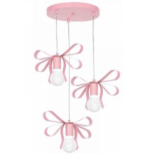 Lustre enfant NELA 3xE27/60W/230V rose clair