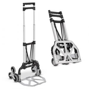 Juskys Chariot d'escalier pliant / Chariot de marche - Max. 80 kg - Gants et corde extensible inclus