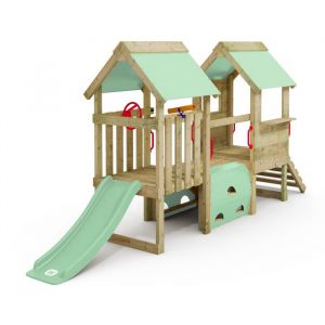 Wickey Tour d'escalade My First Playtower 2 : tour d'escalade pour tout-petits, tour de jeux avec accessoires – vert pastel