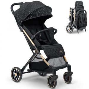 Image de Nukido Poussette pour bébé avec Sac de Transport 0-36 Mois 0-15 kg Pliage Automatique en 2 Secondes Roues à 360° avec Amortisseur Grandes Roues Tout-Terrain Noir/doré