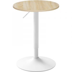 Table de Bar Ronde Woltu Meuble Exterieur, avec Base en Acier, Plateau pivotante &agrave; 360&deg;, Hauteur r&eacute;glable de 70 &agrave; 91 cm, 52x52x91cm