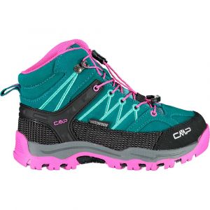 Image de CMP Kids Rigel Mid Trekking Shoe WP, Chaussures de Marche, Lake Pink Fluo, 33 EU