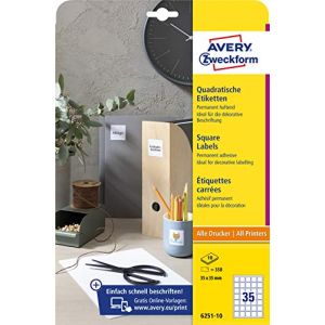 AVERY Zweckform Etiquette d'identification, 35 x 35mm, blanc